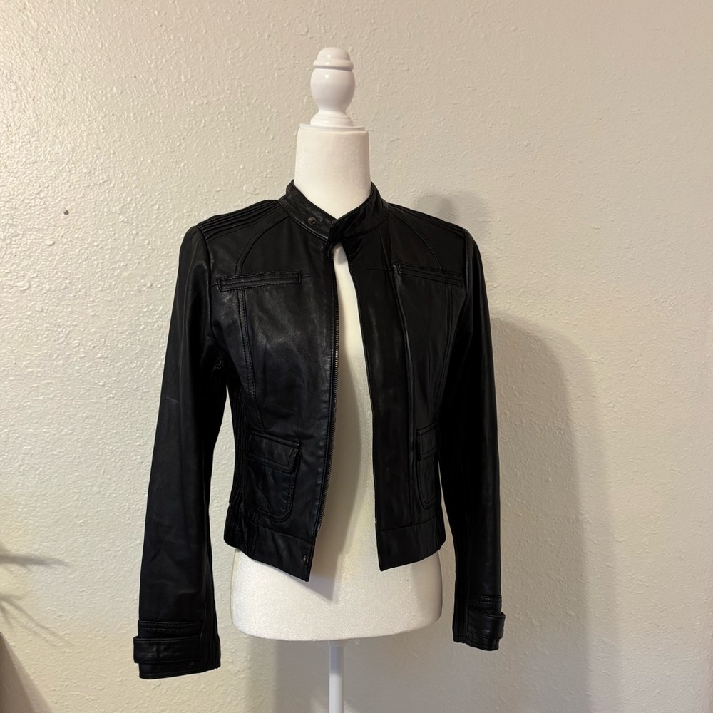 Women's Black Bebe Leather Jacket